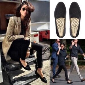 Birdies Black Velvet Loafers